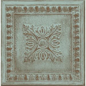 0038472 hillman turquoise ornamental tin tile wallpaper