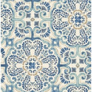 0038478 bayard blue tile wallpaper