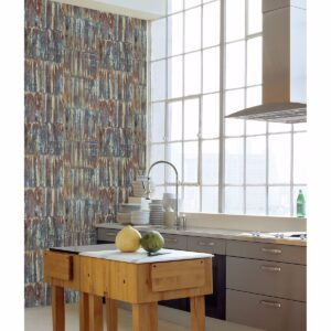 Chavez Multicolor Faux Metal Panels Wallpaper