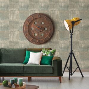 Conundrum Sage Faux Metal Wallpaper