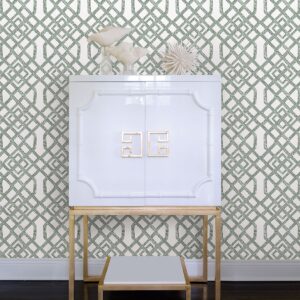 Traverse Dark Green Trellis Wallpaper