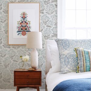 Floret Blue Floral Wallpaper