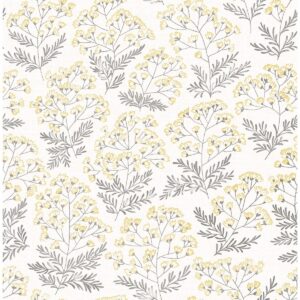 0041714 floret yellow floral wallpaper