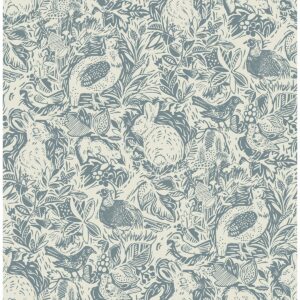 0041736 revival blue fauna wallpaper
