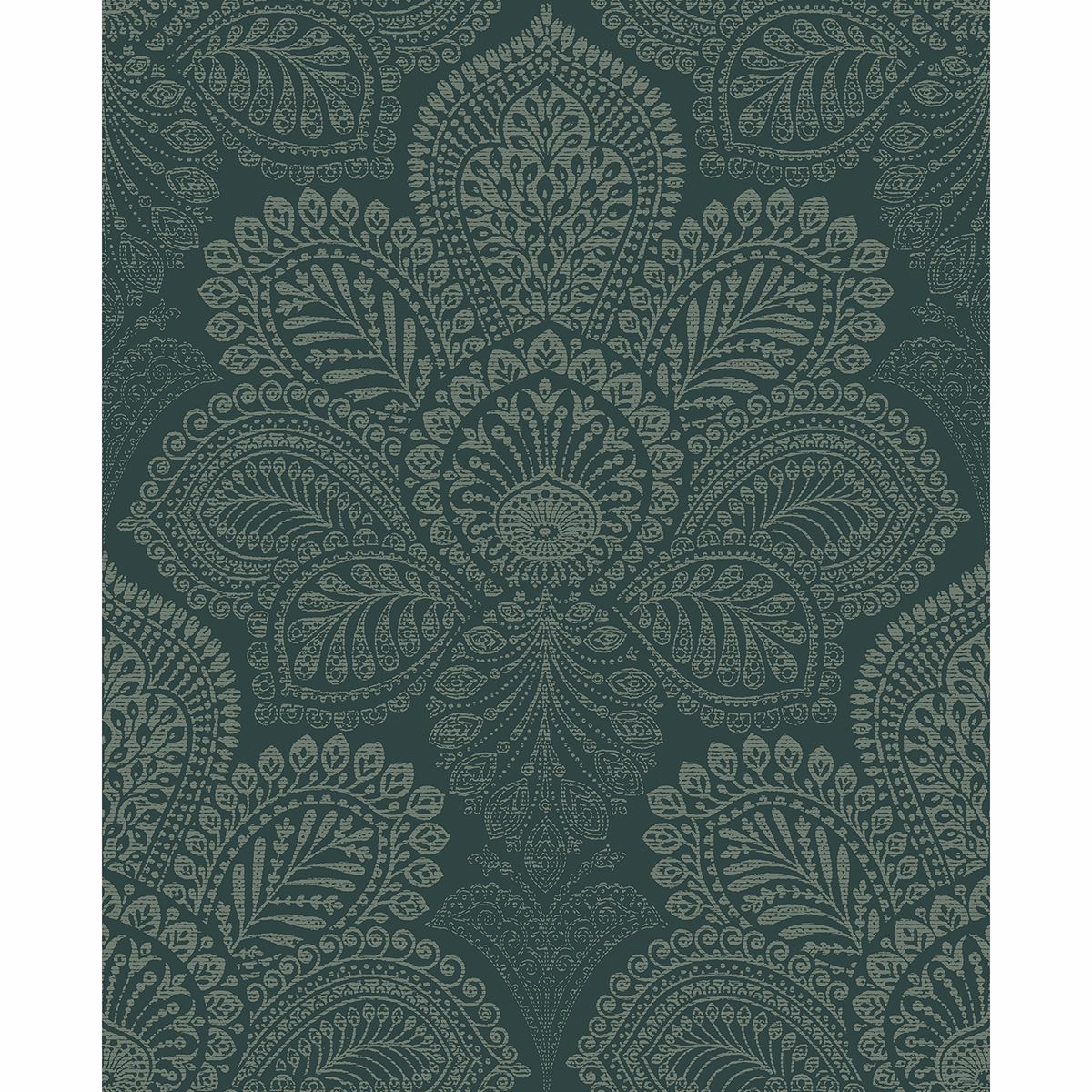 0041742 triumph dark green medallion wallpaper