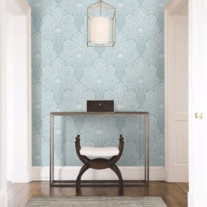 Triumph Light Blue Medallion Wallpaper