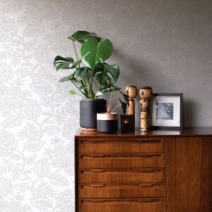 Larkin Grey Floral Wallpaper