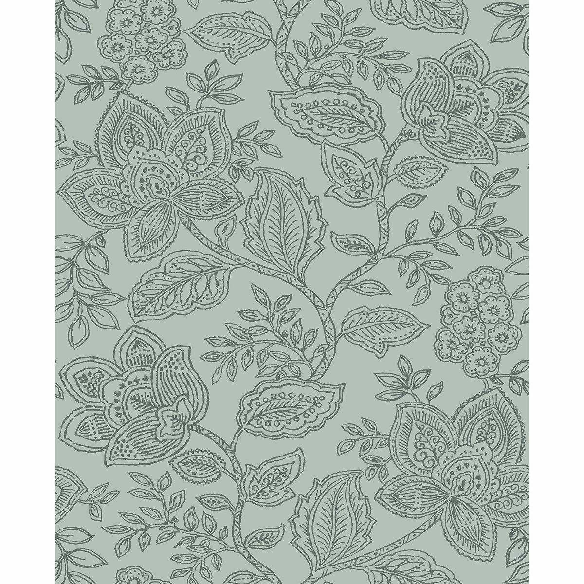 0041758 larkin green floral wallpaper