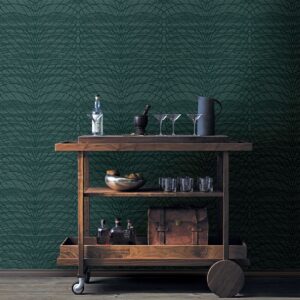 Aperion Dark Green Chevron Wallpaper