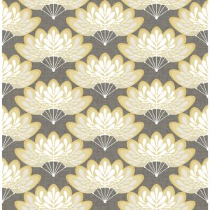 0041798 lotus mustard floral fans wallpaper