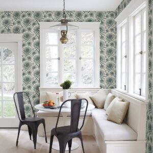 Umbra Teal Floral Wallpaper