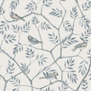 0041907 crossbill light blue branches wallpaper