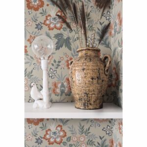 Athena Beige Floral Wallpaper