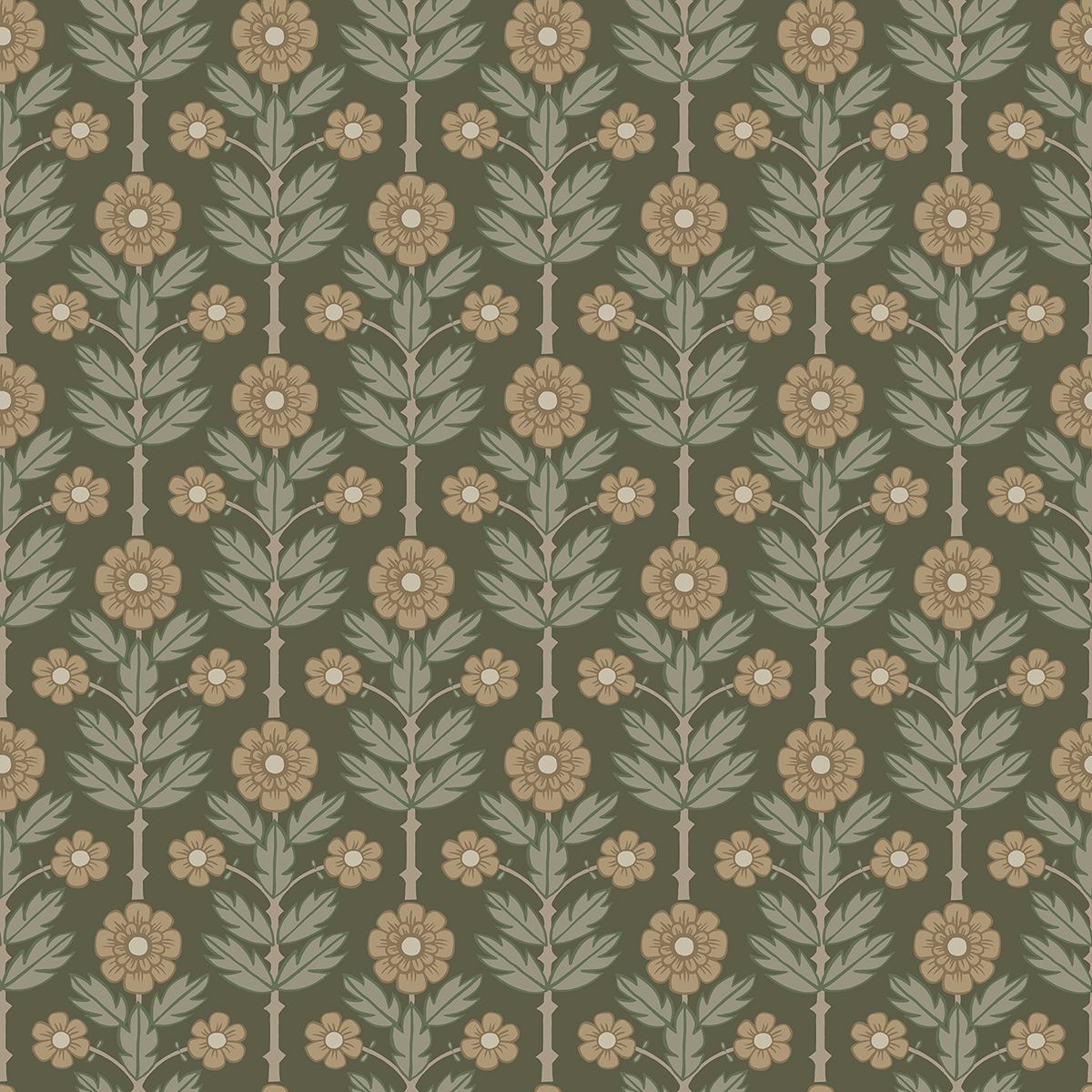 0041930 aya green floral wallpaper