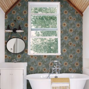 Leilani Blue Floral Wallpaper