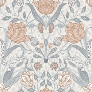 0041977 tulipa off white floral wallpaper