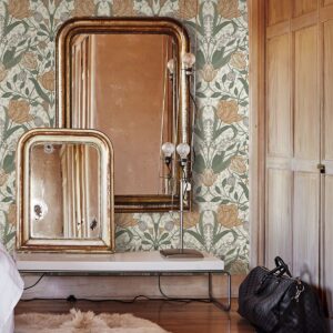 Tulipa Green Floral Wallpaper