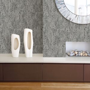 Malawi Dark Grey Leather Texture Wallpaper