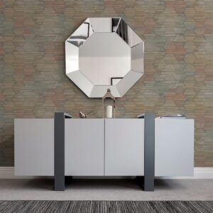 Jabari Brown Geometric Faux Grasscloth Wallpaper