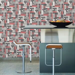 Bantry Red Geometric Wallpaper