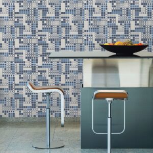 Bantry Blue Geometric Wallpaper
