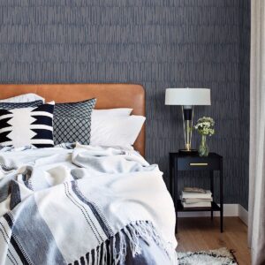 Zandari Navy Distressed Texture Wallpaper