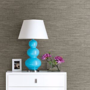Exhale Grey Faux Grasscloth Wallpaper