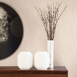 Chenille Blush Faux Linen Wallpaper