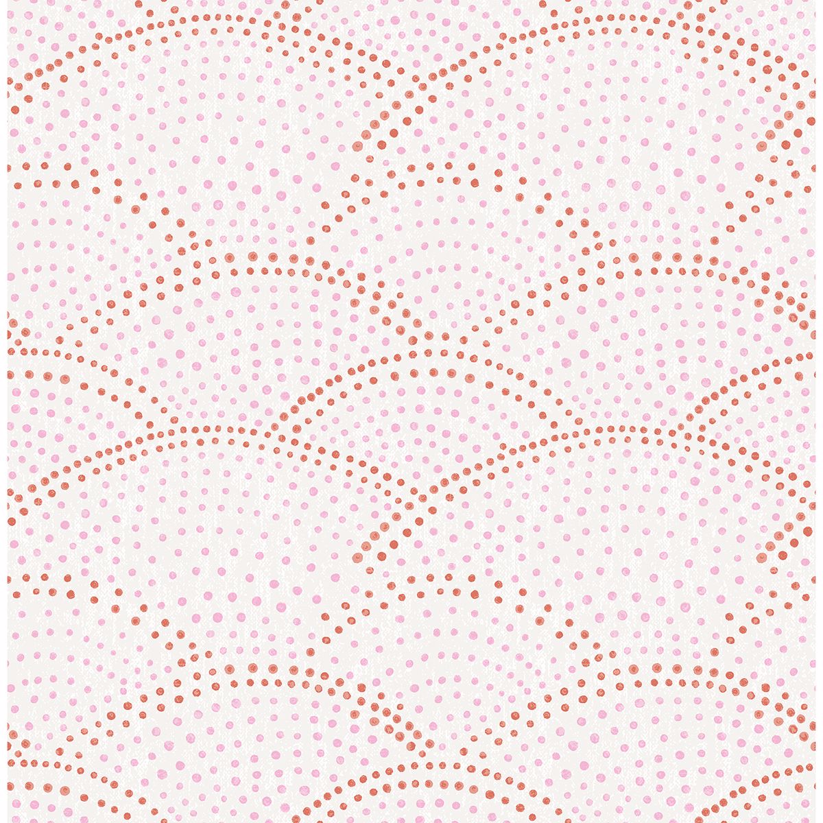 Bennett Pink Dotted Scallop Wallpaper