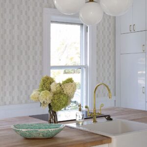 Burgen Grey Geometric Linen Wallpaper