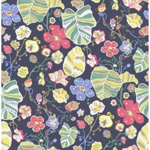 0043865 gwyneth navy floral wallpaper