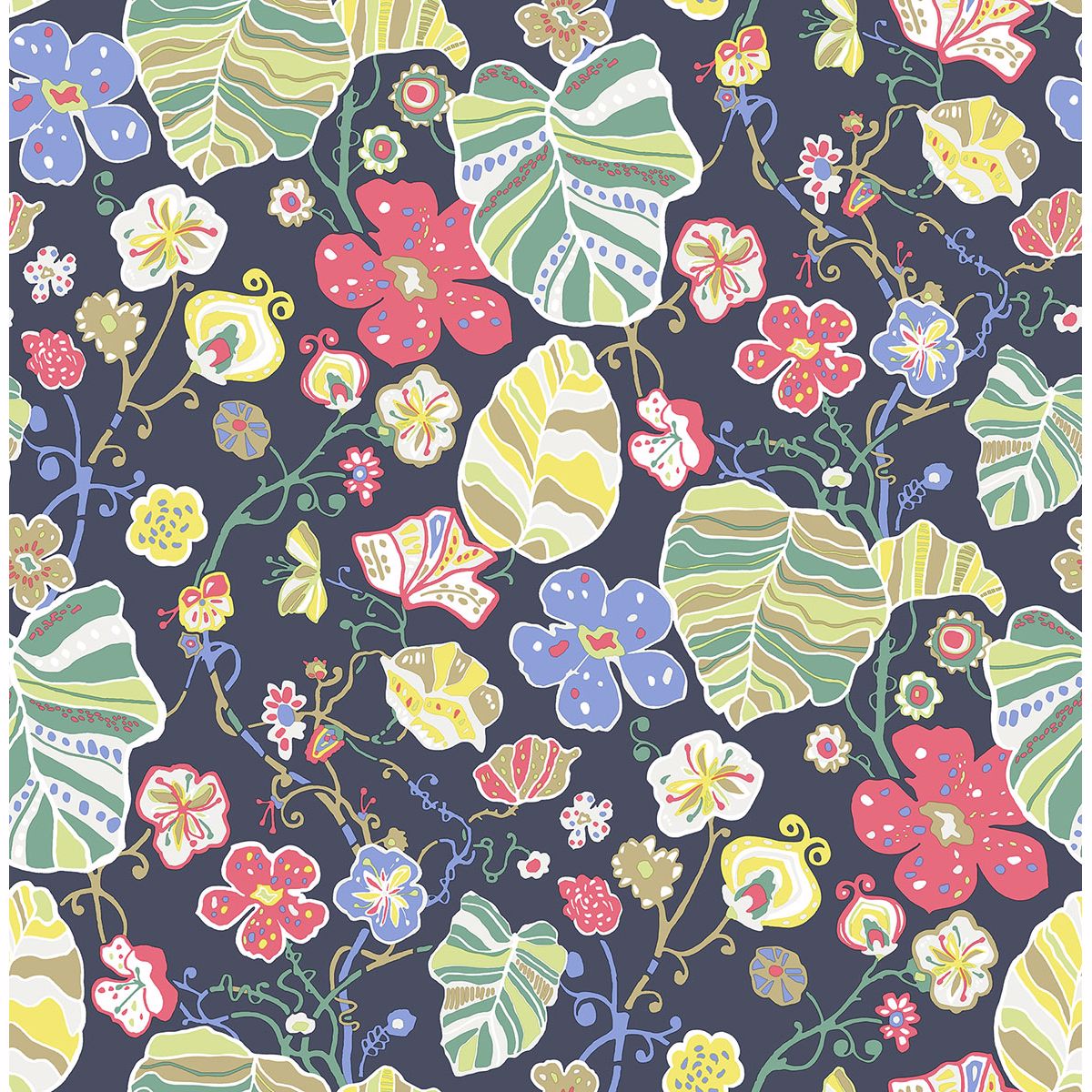 Gwyneth Navy Floral Wallpaper