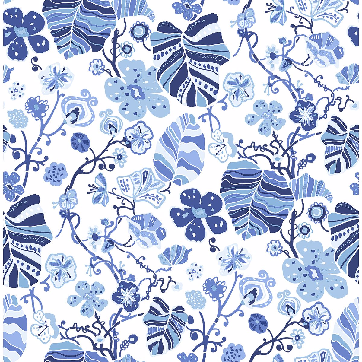 Gwyneth Indigo Floral Wallpaper