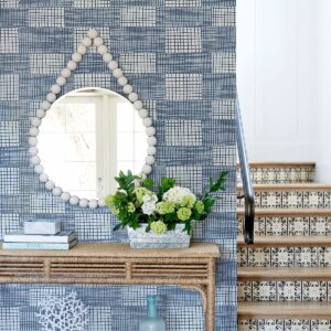 Maxwell Blue Geometric Wallpaper