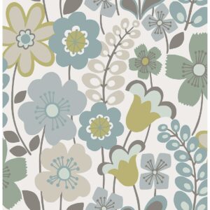0043901 piper green floral wallpaper