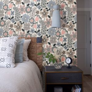Piper Light Blue Floral Wallpaper