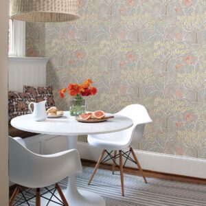 Shiloh Light Grey Botanical Wallpaper