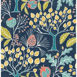 0043907 shiloh navy botanical wallpaper