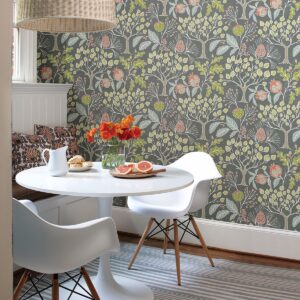 Shiloh Grey Botanical Wallpaper