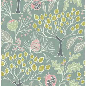 0043911 shiloh green botanical wallpaper