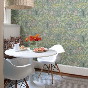 Shiloh Green Botanical Wallpaper