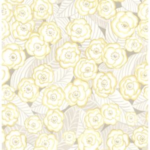 0043915 emery light yellow floral wallpaper