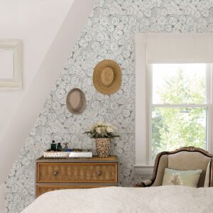 Emery Light Blue Floral Wallpaper