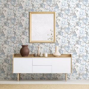 Orla Blue Floral Wallpaper