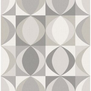 0043933 archer grey linen geometric wallpaper