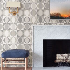 Archer Grey Linen Geometric Wallpaper