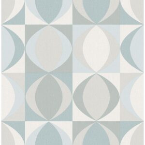 0043935 archer light blue linen geometric wallpaper