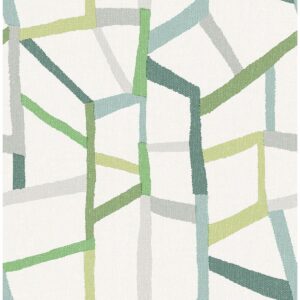 0043941 tate green geometric linen wallpaper