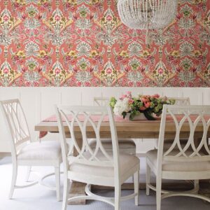 Vera Pink Floral Damask Wallpaper