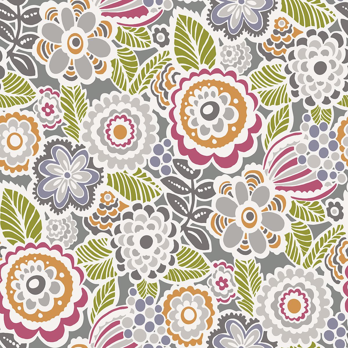 Lucy Multicolor Floral Wallpaper